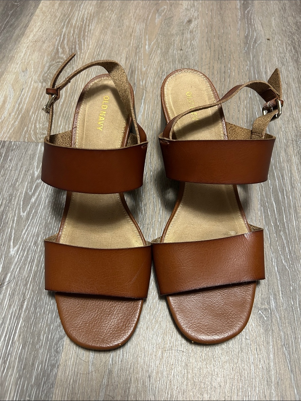 Old Navy Women's Tan Brown Double-Strap Slingback Sandals